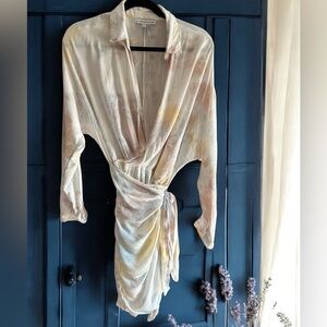 YOUNG FABULOUS & BROKE‎ Raine Wrap Tie Dye Dress Billowy L